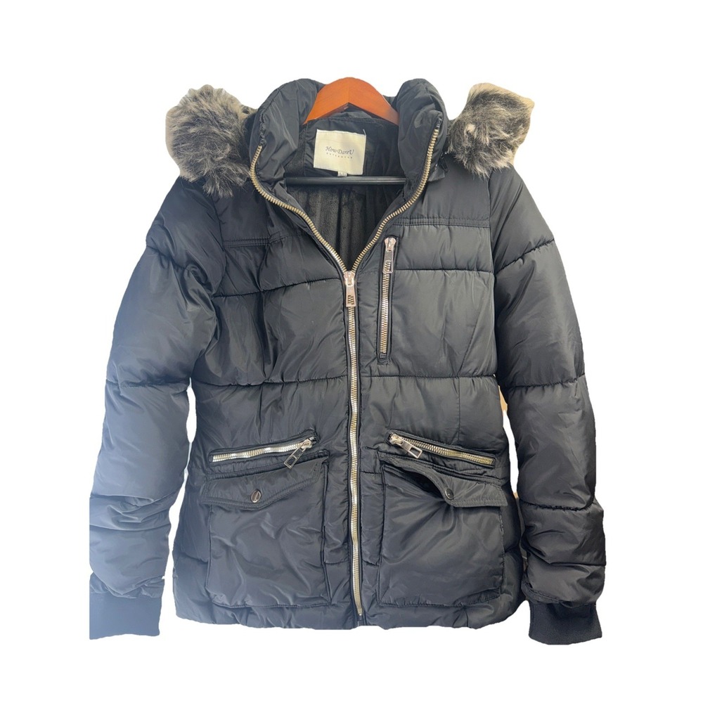 How Dare U Outerwear Puffer Coat Womens 3 XL Black Padded Jacket - Picture 2 of 9